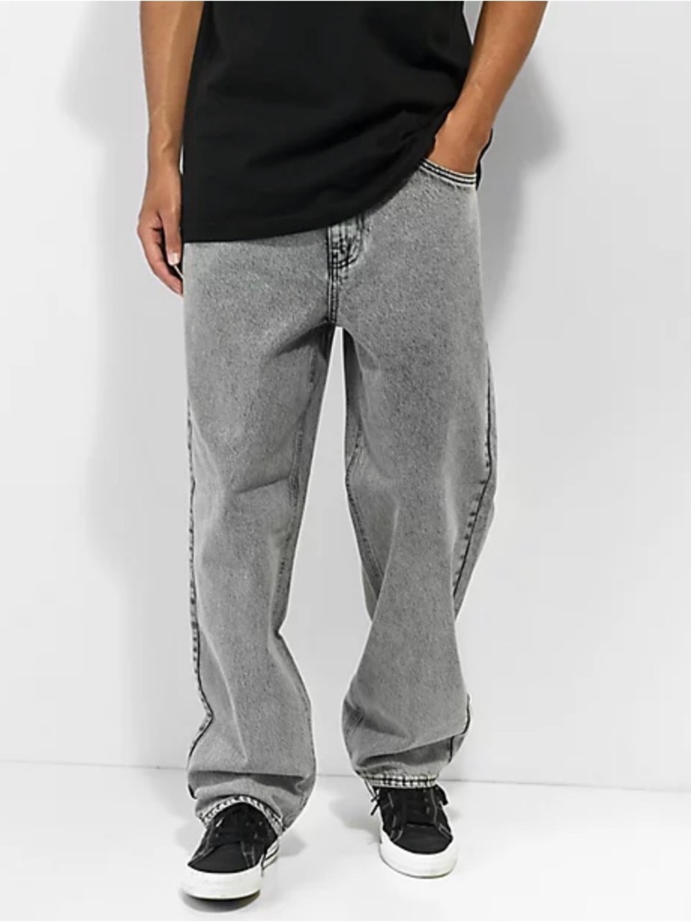Empyre Relaxed Fit Gray Washed Jeans
